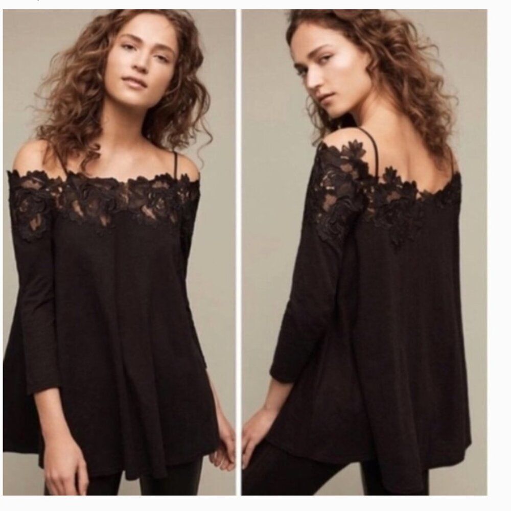 Anthropologie S Meadow Rue Lace Off the Shoulder Blouse Top NEW NWT $78